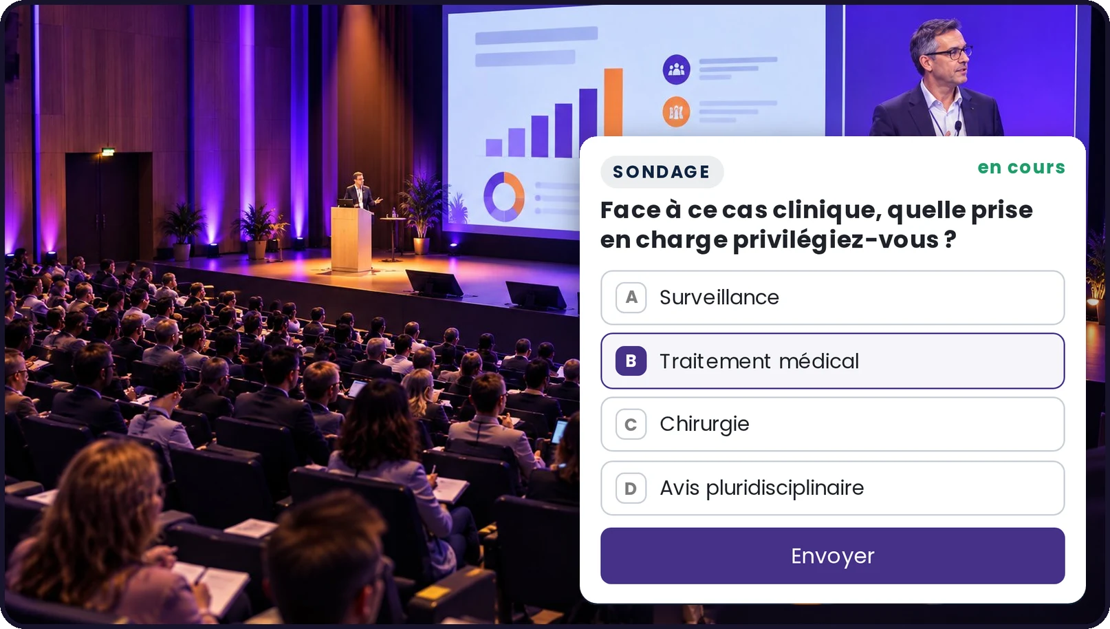 Le panneau de vote posé sur le lecteur du Direct