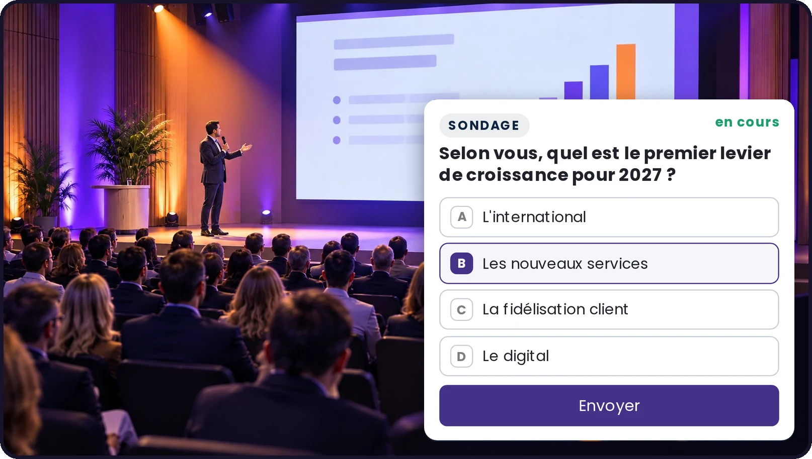 Le panneau de vote posé sur le lecteur du Direct